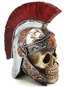 cofre em resina plast.pvc mod.caveira c/capacete