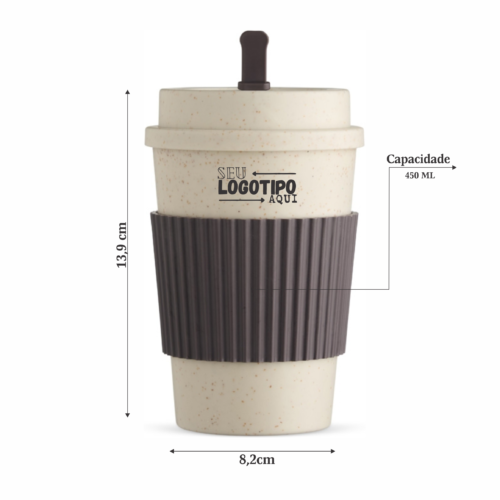 Kit 1000 Conjunto Copos Fibra de Trigo Personalizados